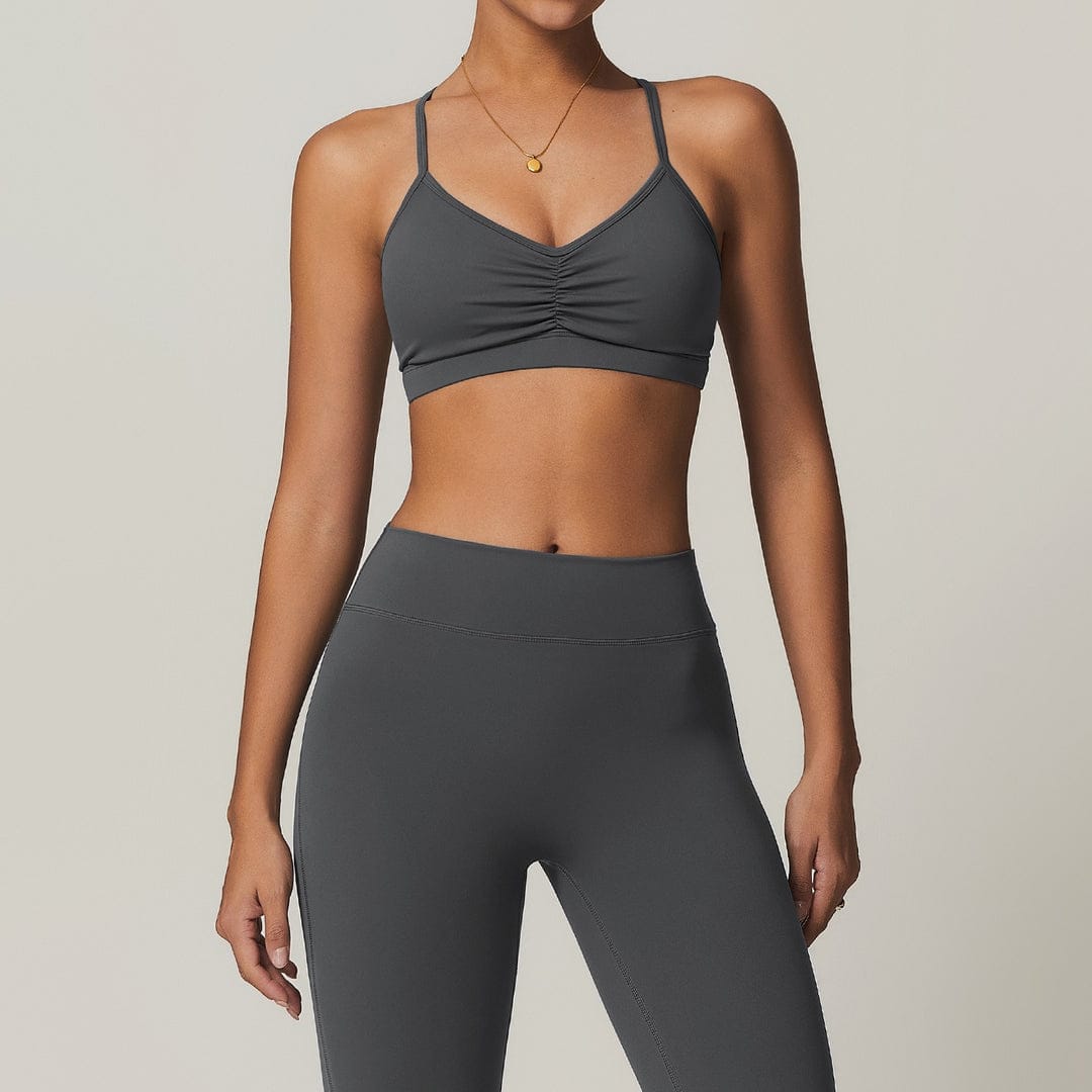 Cross Back Thin Strap Sports Bra